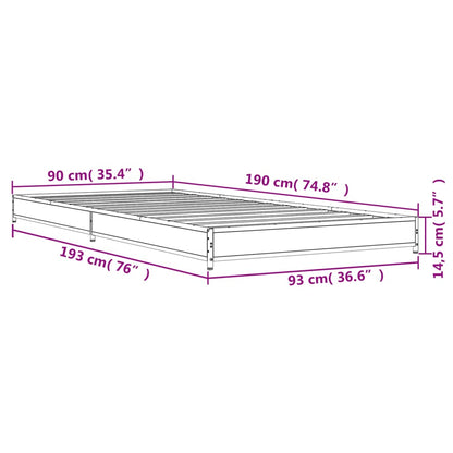 Cadre de lit sans matelas noir 90x190 cm