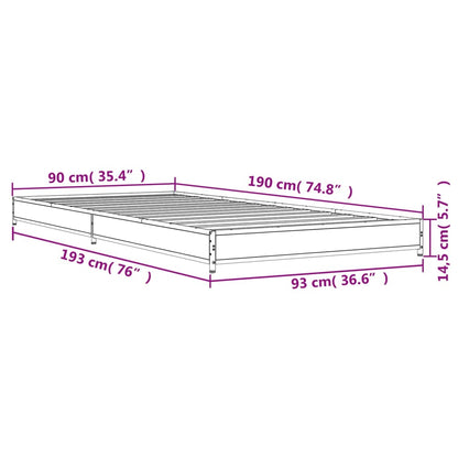 Cadre de lit sans matelas chêne sonoma 90x190 cm