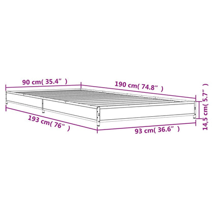 Cadre de lit sans matelas chêne marron 90x190 cm