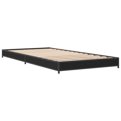 Cadre de lit sans matelas noir 75x190 cm