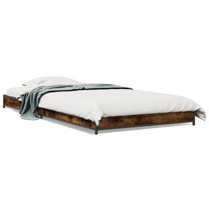 Cadre de lit sans matelas chêne fumé 75x190 cm