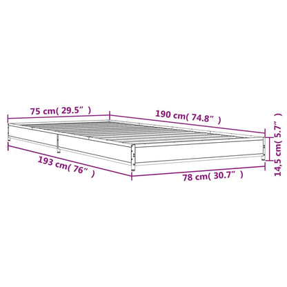 Cadre de lit sans matelas sonoma gris 75x190 cm