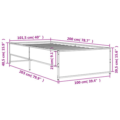 Cadre de lit sans matelas noir 100x200 cm