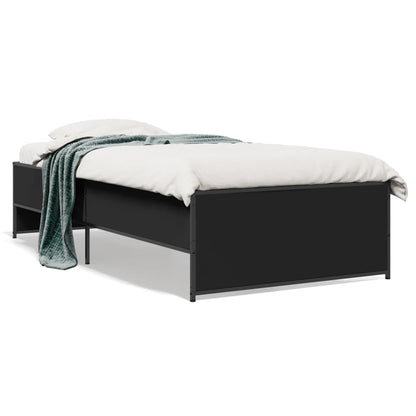 Cadre de lit sans matelas noir 90x200 cm