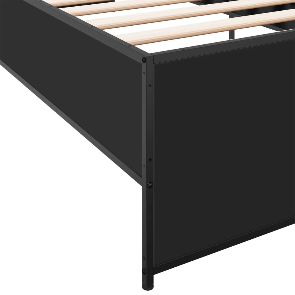 Cadre de lit sans matelas noir 90x200 cm