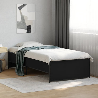 Cadre de lit sans matelas noir 90x200 cm