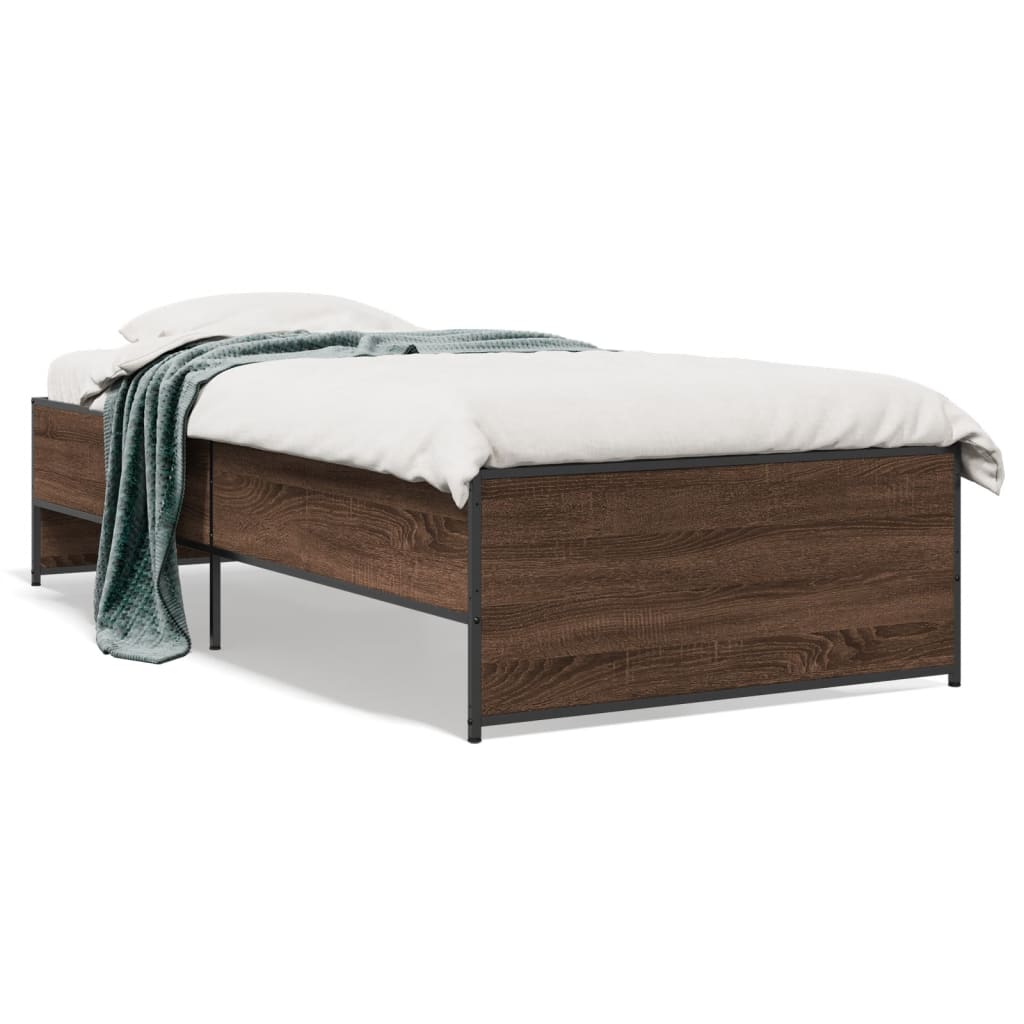 Cadre de lit sans matelas chêne marron 90x200 cm