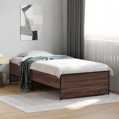 Cadre de lit sans matelas chêne marron 90x200 cm