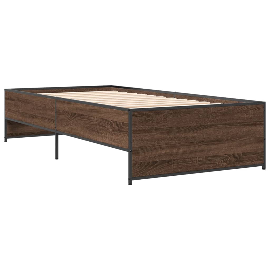 Cadre de lit sans matelas chêne marron 90x190 cm