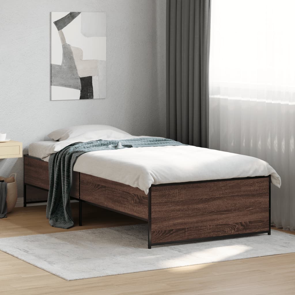 Cadre de lit sans matelas chêne marron 90x190 cm