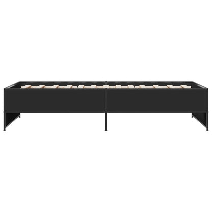 Cadre de lit sans matelas noir 75x190 cm