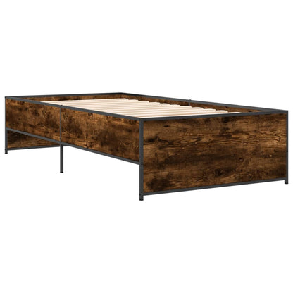 Cadre de lit sans matelas chêne fumé 75x190 cm