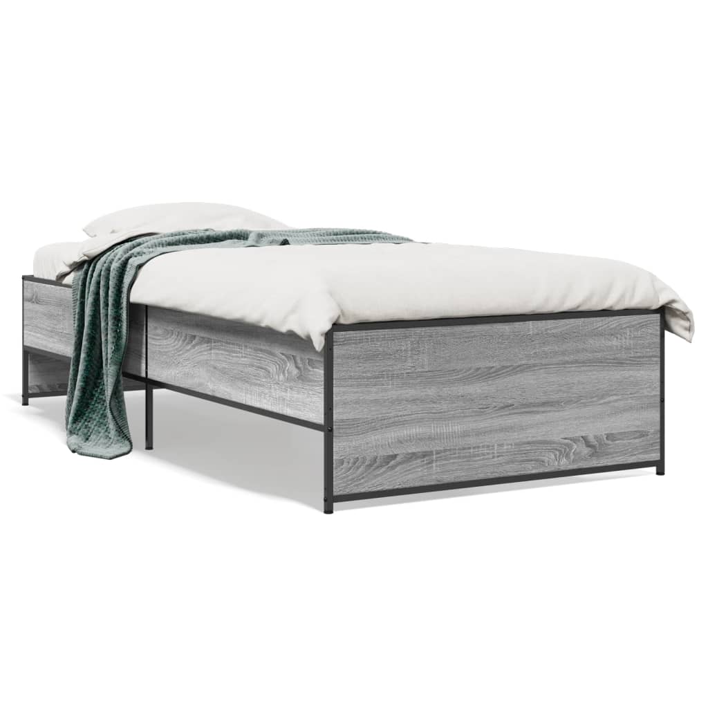 Cadre de lit sans matelas sonoma gris 75x190 cm