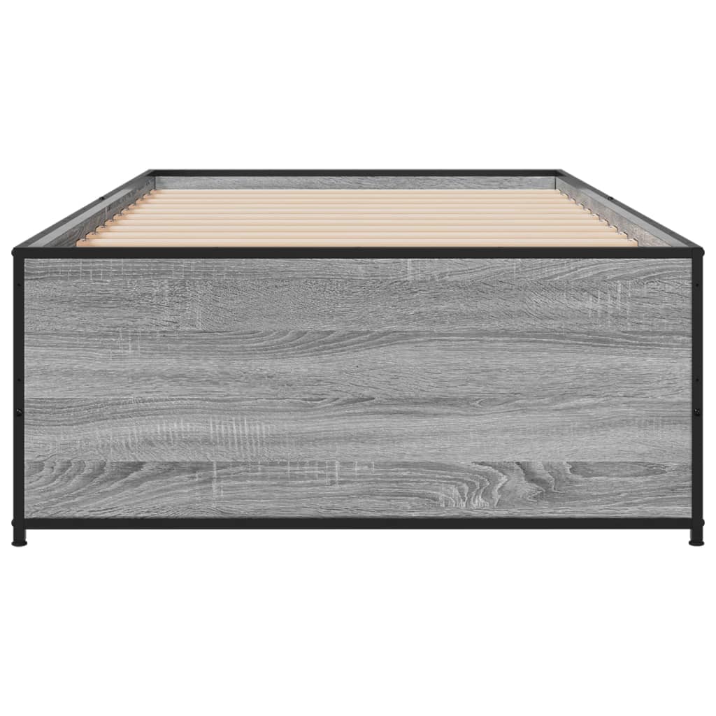 Cadre de lit sans matelas sonoma gris 75x190 cm