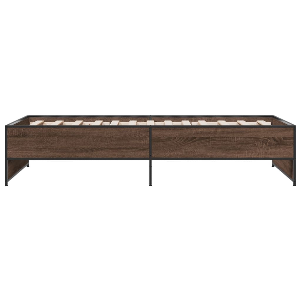 Cadre de lit sans matelas chêne marron 75x190 cm