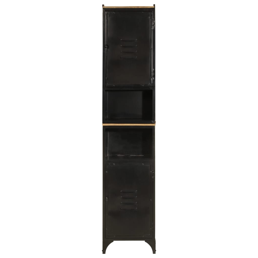 Armoire de salle de bain 40x27x180 cm fer et bois de manguier