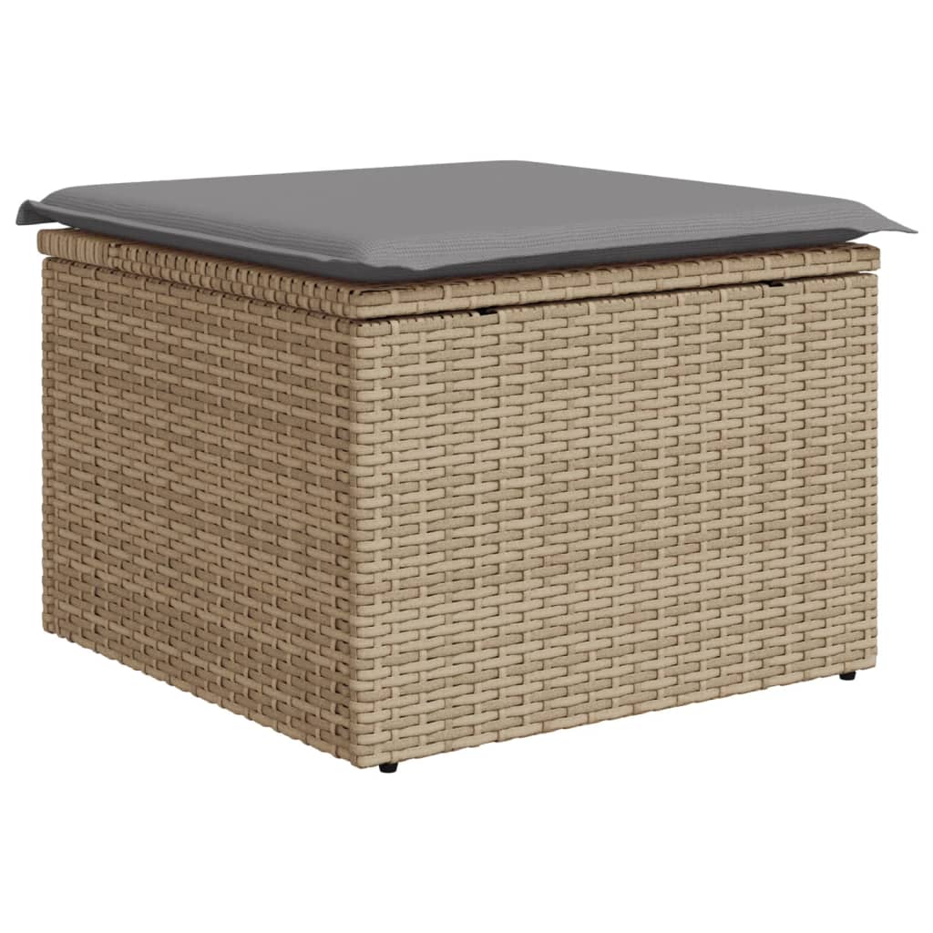 Salon de jardin avec coussins 8pcs mélange beige résine tressée