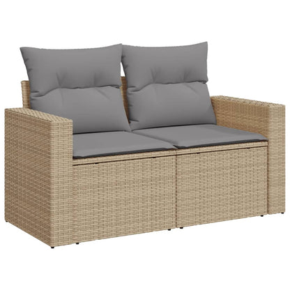 Salon de jardin avec coussins 7pcs mélange beige résine tressée