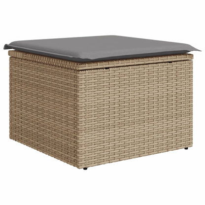 Salon de jardin avec coussins 9pcs mélange beige résine tressée