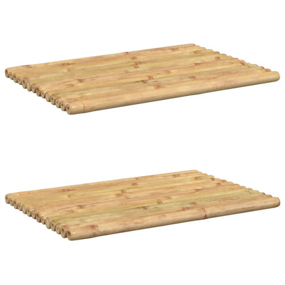 Tapis de bain 2 pcs 50x35 cm bambou