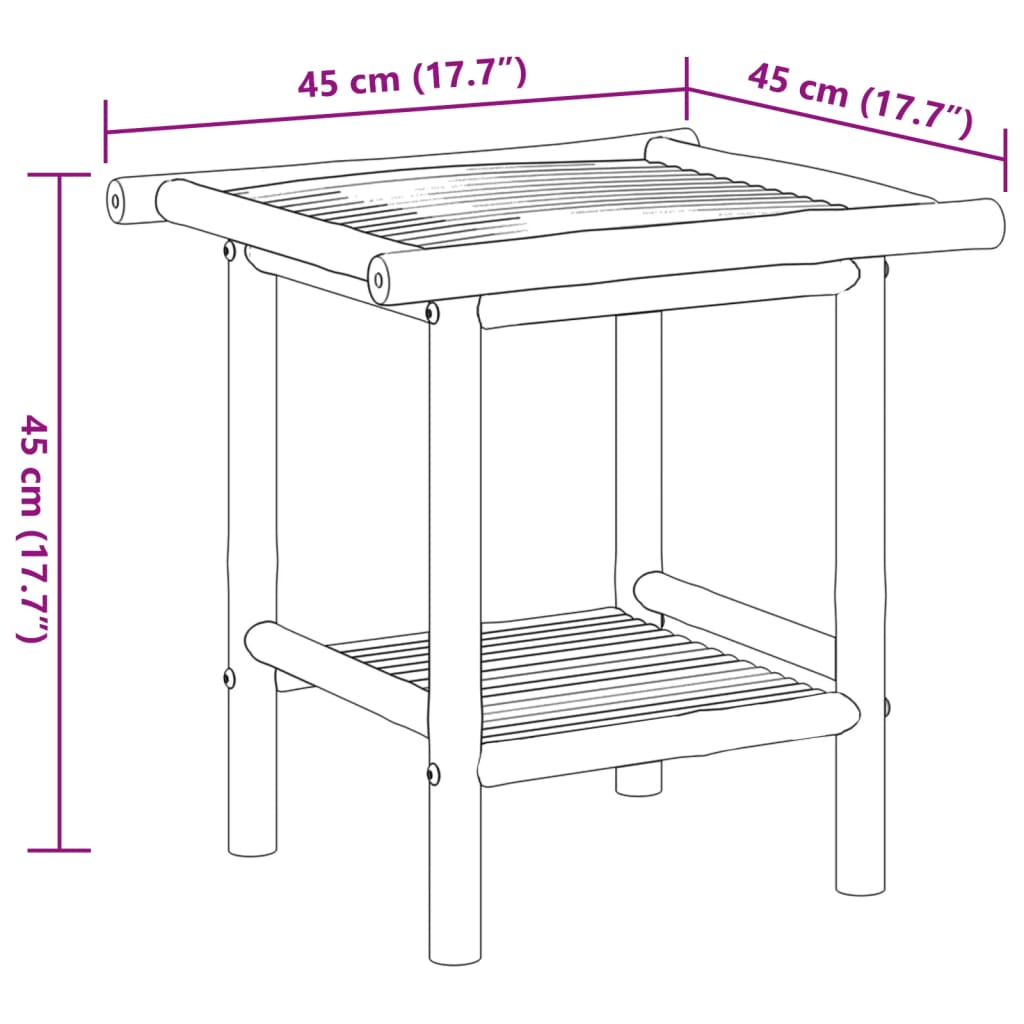 Table basse 45x45x45 cm bambou