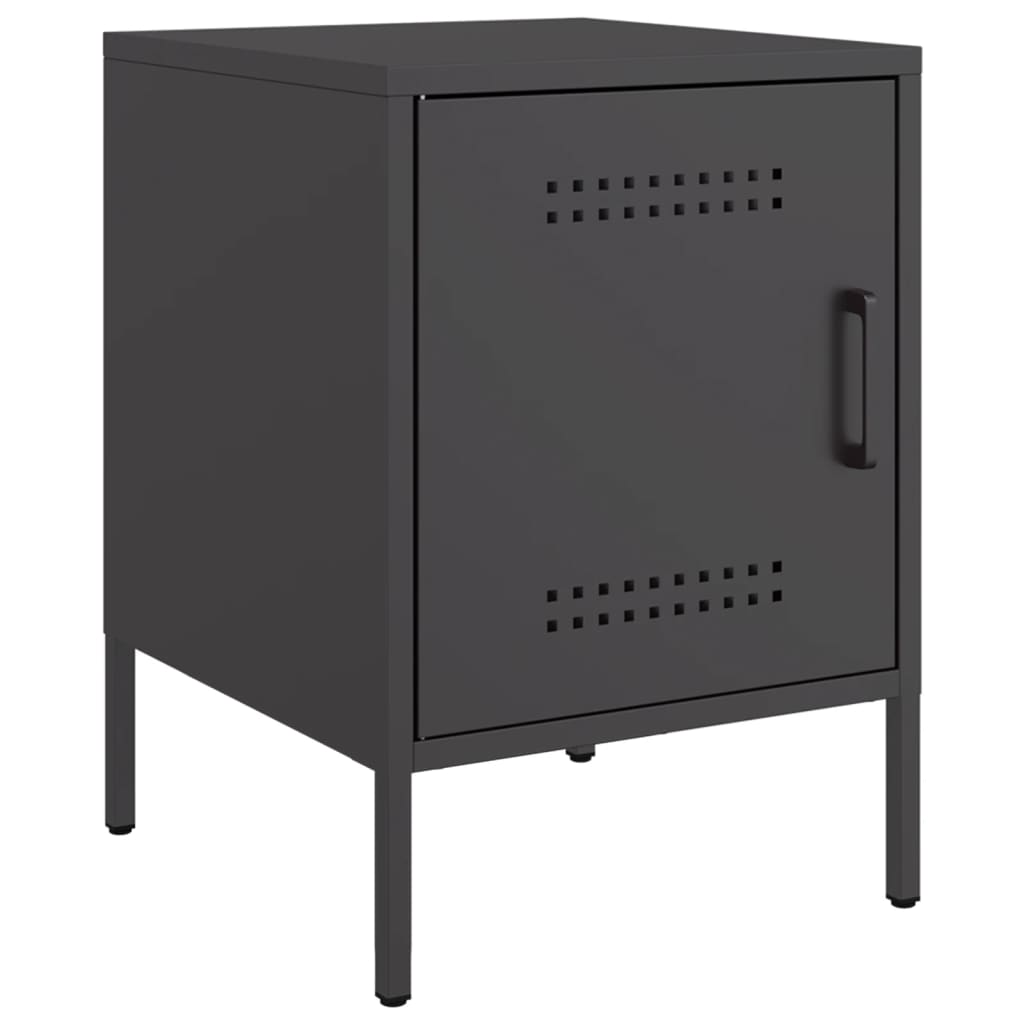 Tables de chevet 2 pcs noir 36x39x50,5 cm acier