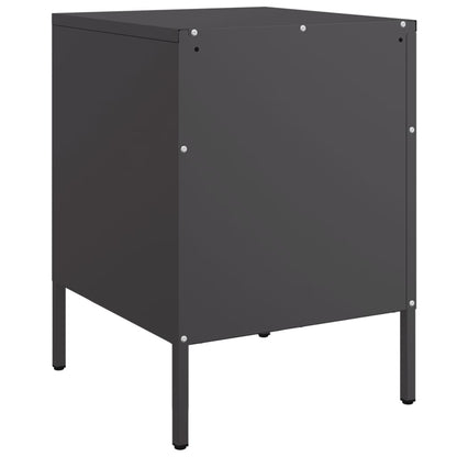 Tables de chevet 2 pcs noir 36x39x50,5 cm acier