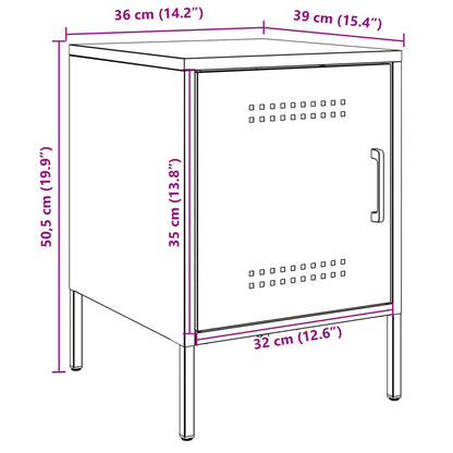 Tables de chevet 2 pcs noir 36x39x50,5 cm acier