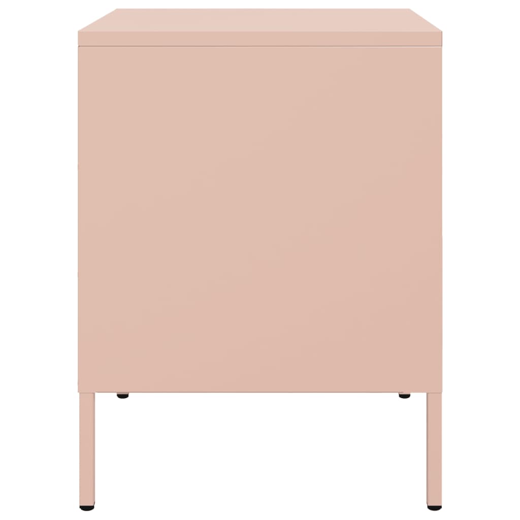 Table de chevet rose 36x39x50,5 cm acier