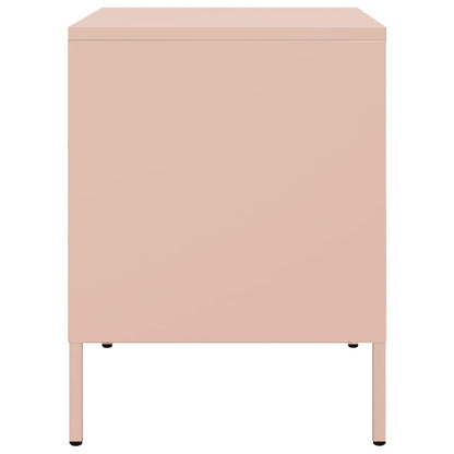 Table de chevet rose 36x39x50,5 cm acier