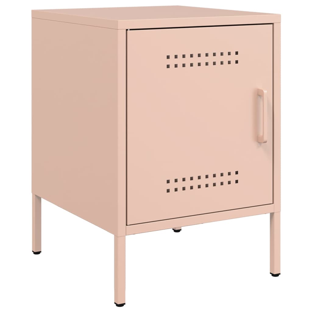 Tables de chevet 2 pcs rose 36x39x50,5 cm acier