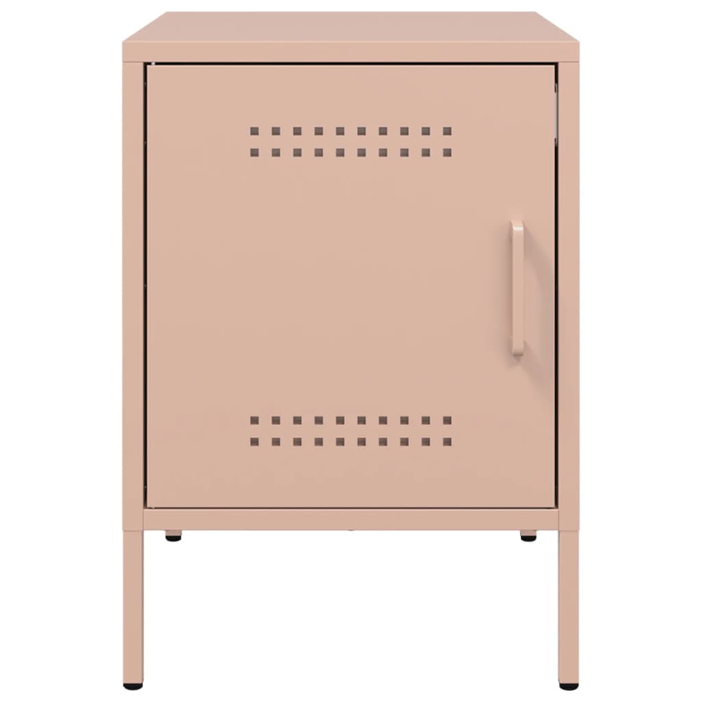 Tables de chevet 2 pcs rose 36x39x50,5 cm acier