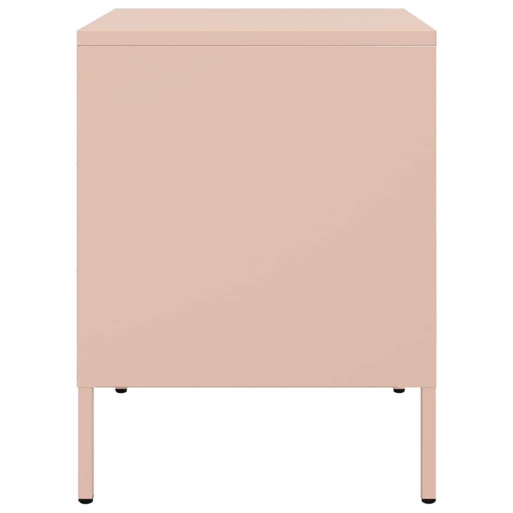 Tables de chevet 2 pcs rose 36x39x50,5 cm acier