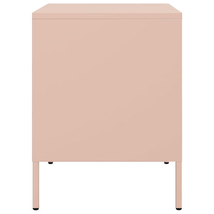 Tables de chevet 2 pcs rose 36x39x50,5 cm acier