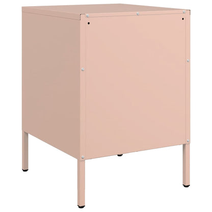 Tables de chevet 2 pcs rose 36x39x50,5 cm acier