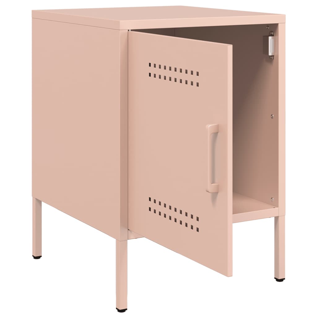 Tables de chevet 2 pcs rose 36x39x50,5 cm acier