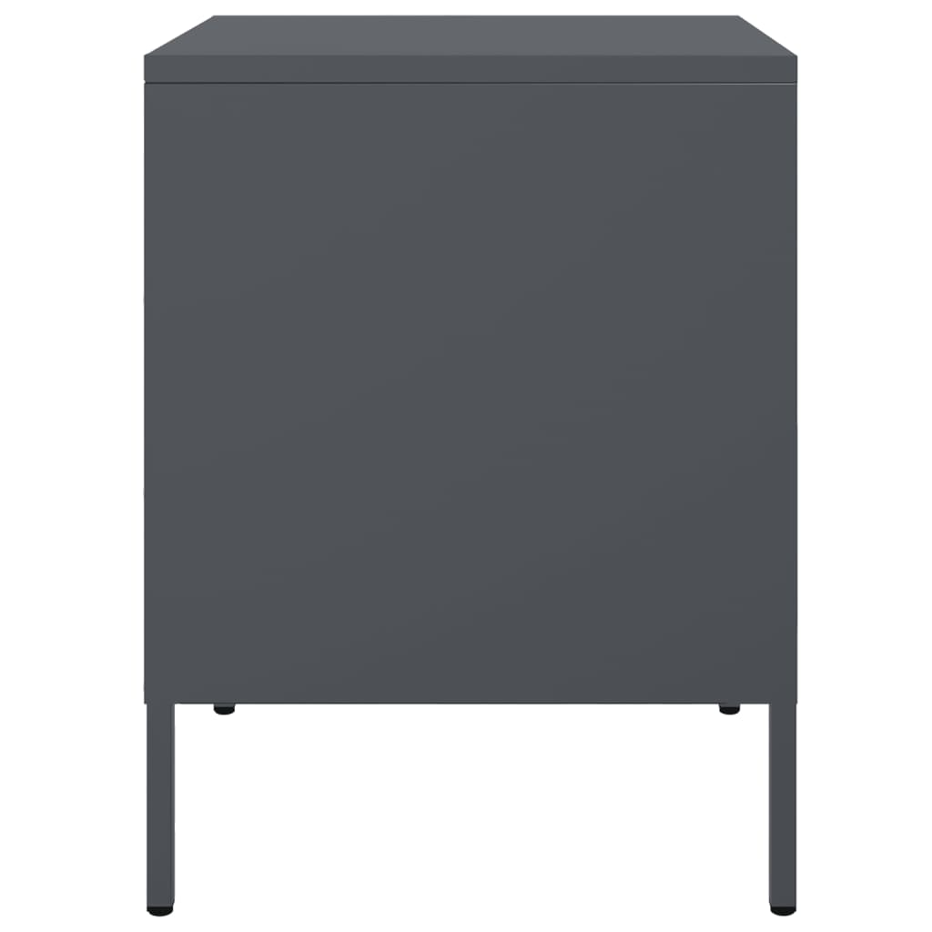 Table de chevet anthracite 36x39x50,5 cm acier