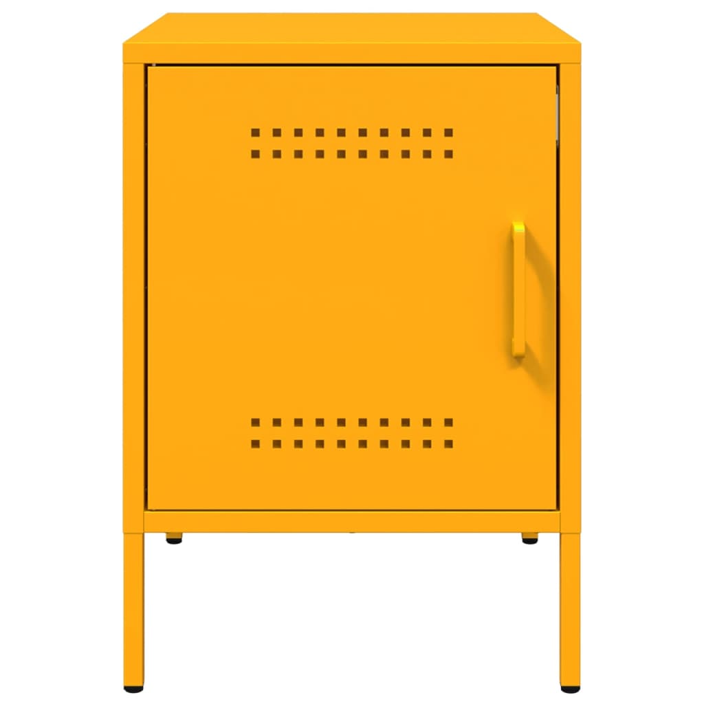 Table de chevet jaune moutarde 36x39x50,5 cm acier