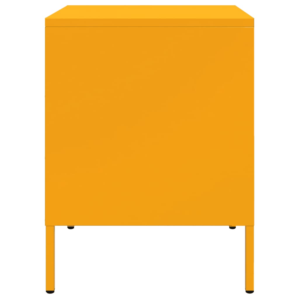 Table de chevet jaune moutarde 36x39x50,5 cm acier