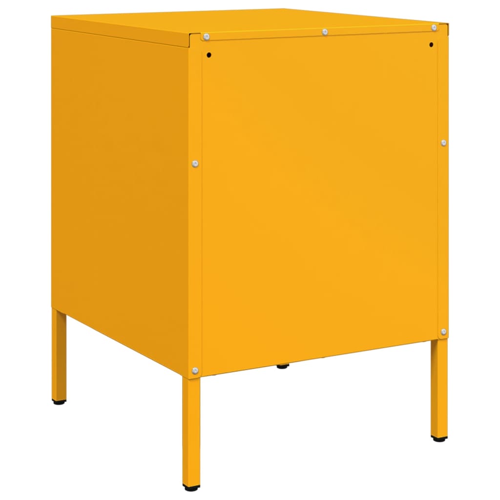 Table de chevet jaune moutarde 36x39x50,5 cm acier