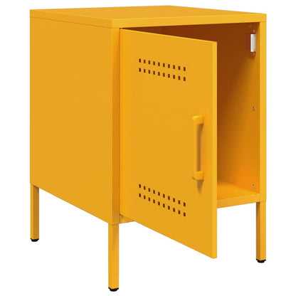 Table de chevet jaune moutarde 36x39x50,5 cm acier