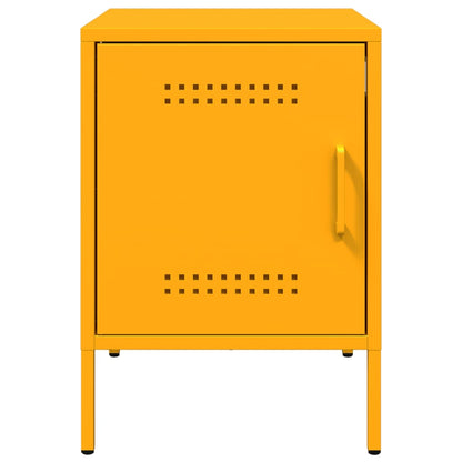 Tables de chevet 2 pcs jaune moutarde 36x39x50,5 cm acier