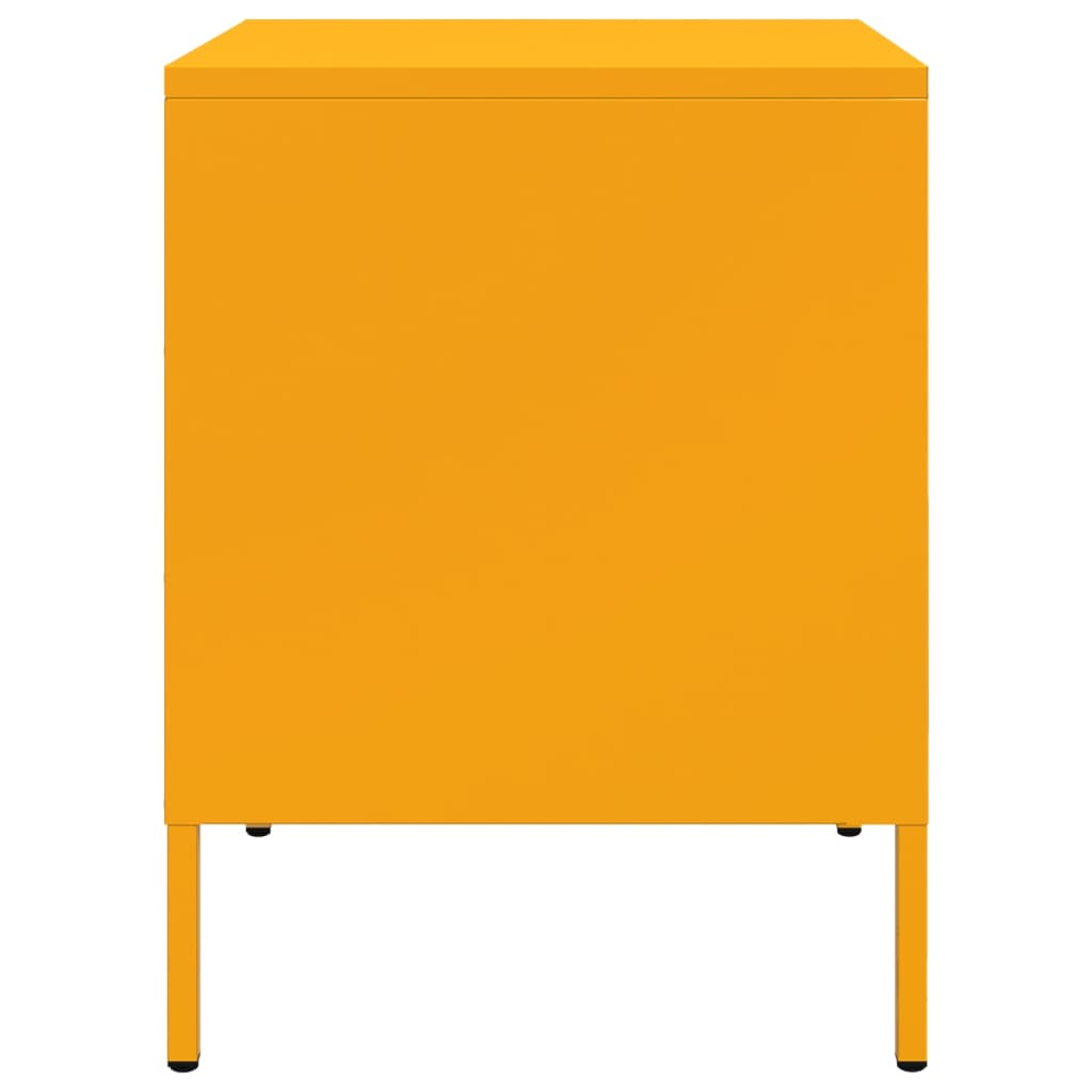 Tables de chevet 2 pcs jaune moutarde 36x39x50,5 cm acier