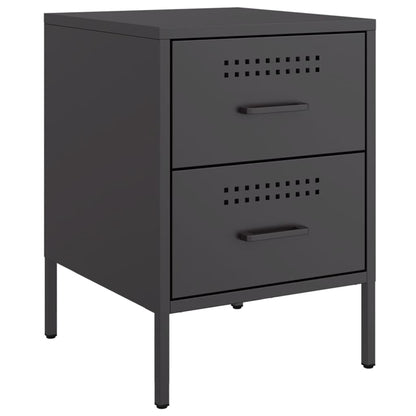 Tables de chevet 2 pcs noir 36x39x50,5 cm acier