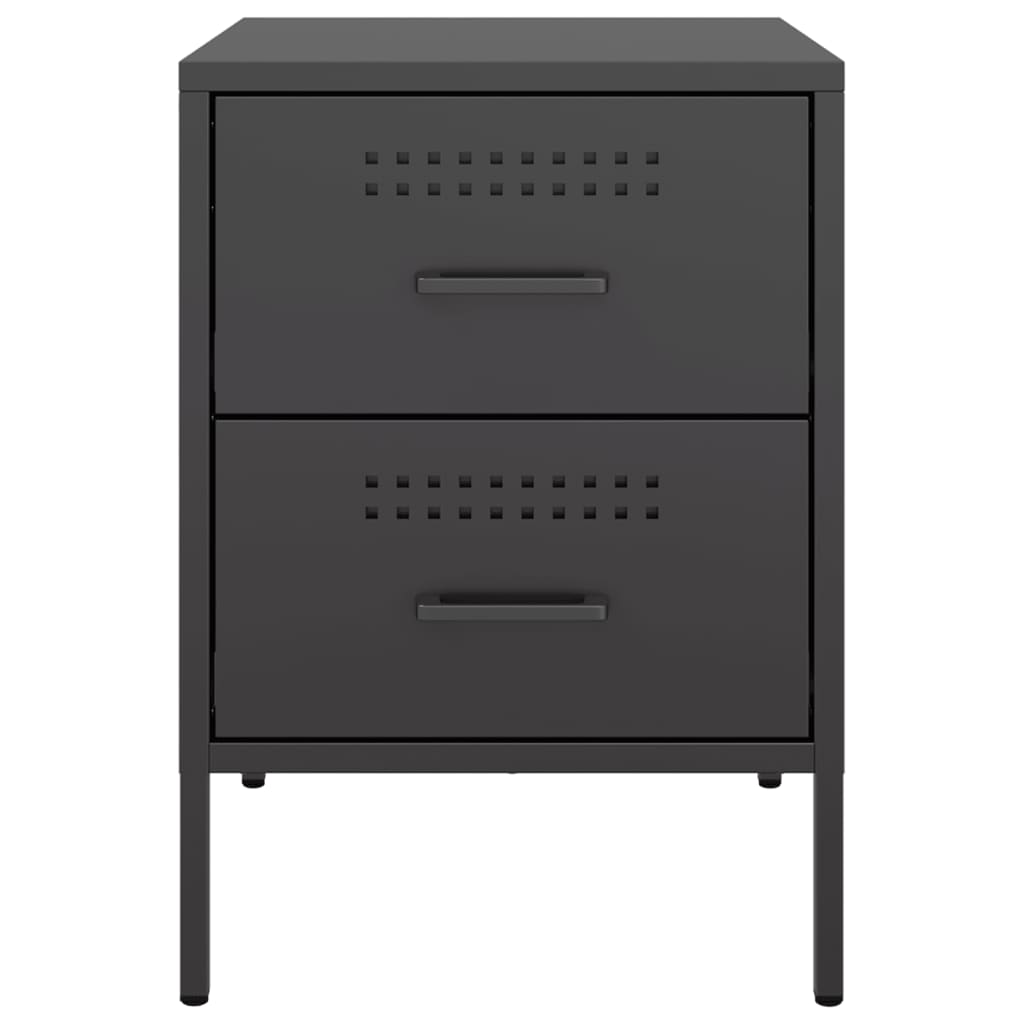 Tables de chevet 2 pcs noir 36x39x50,5 cm acier