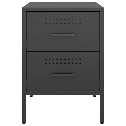 Tables de chevet 2 pcs noir 36x39x50,5 cm acier