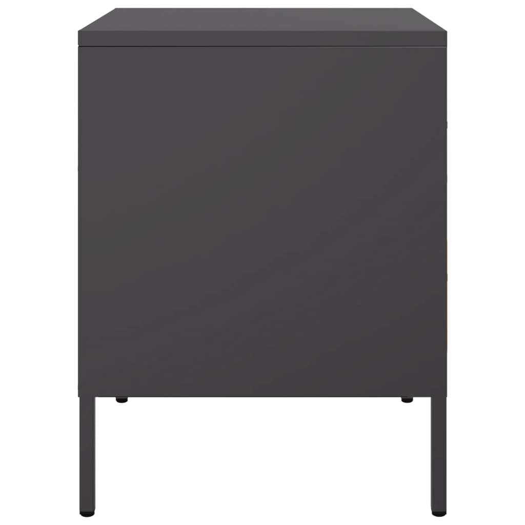 Tables de chevet 2 pcs noir 36x39x50,5 cm acier