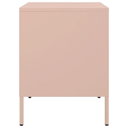 Table de chevet rose 36x39x50,5 cm acier