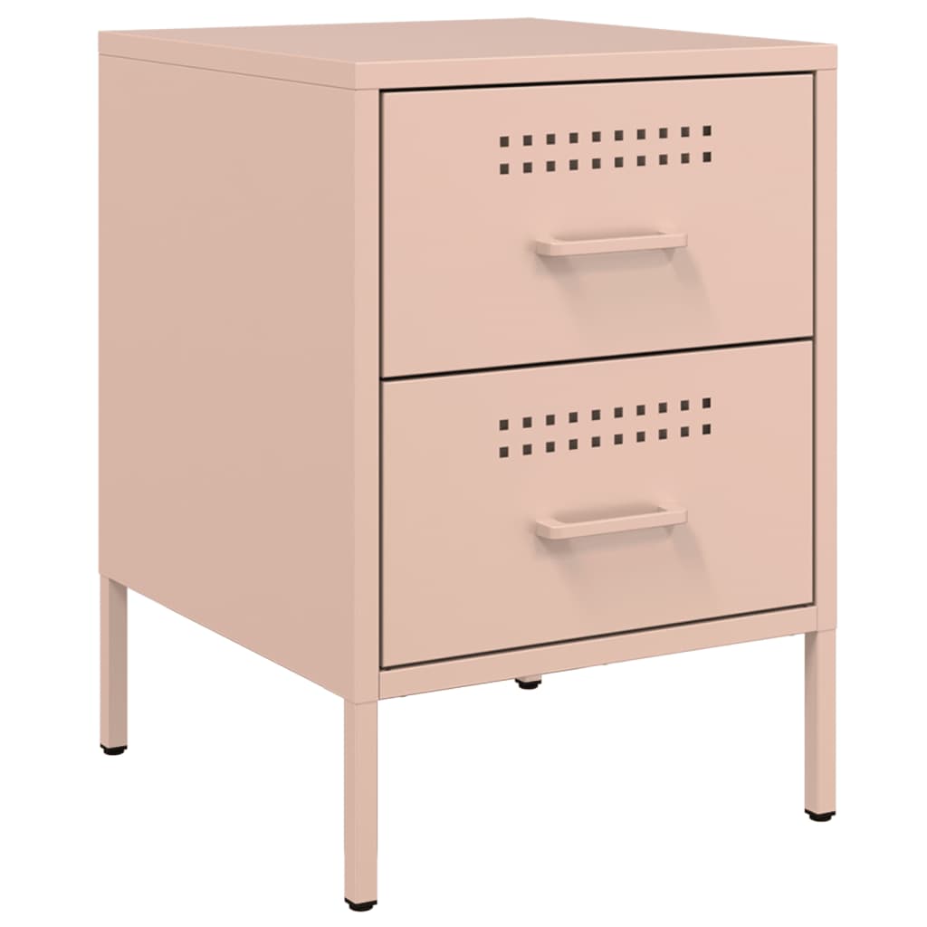 Tables de chevet 2 pcs rose 36x39x50,5 cm acier