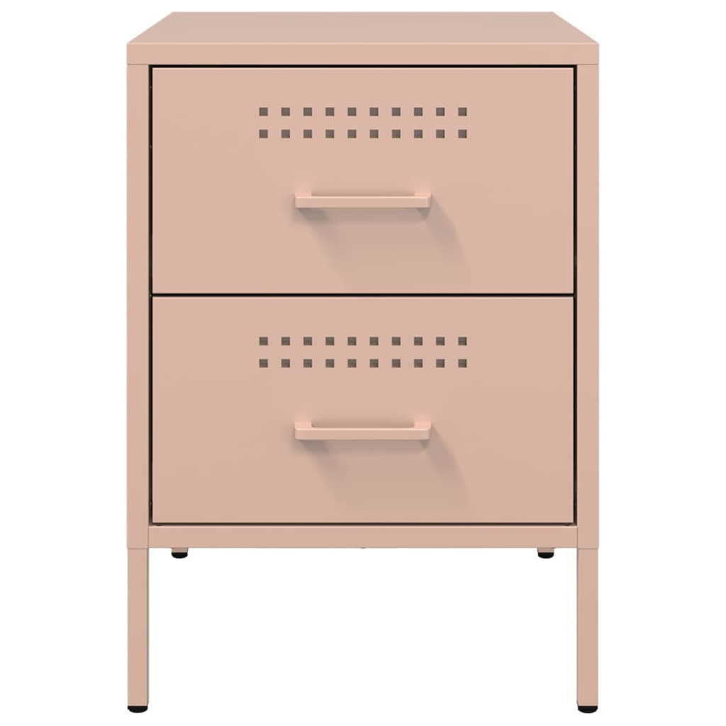 Tables de chevet 2 pcs rose 36x39x50,5 cm acier